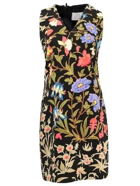 Peter Pilotto Floral Black Sheath Sleeveless Dress